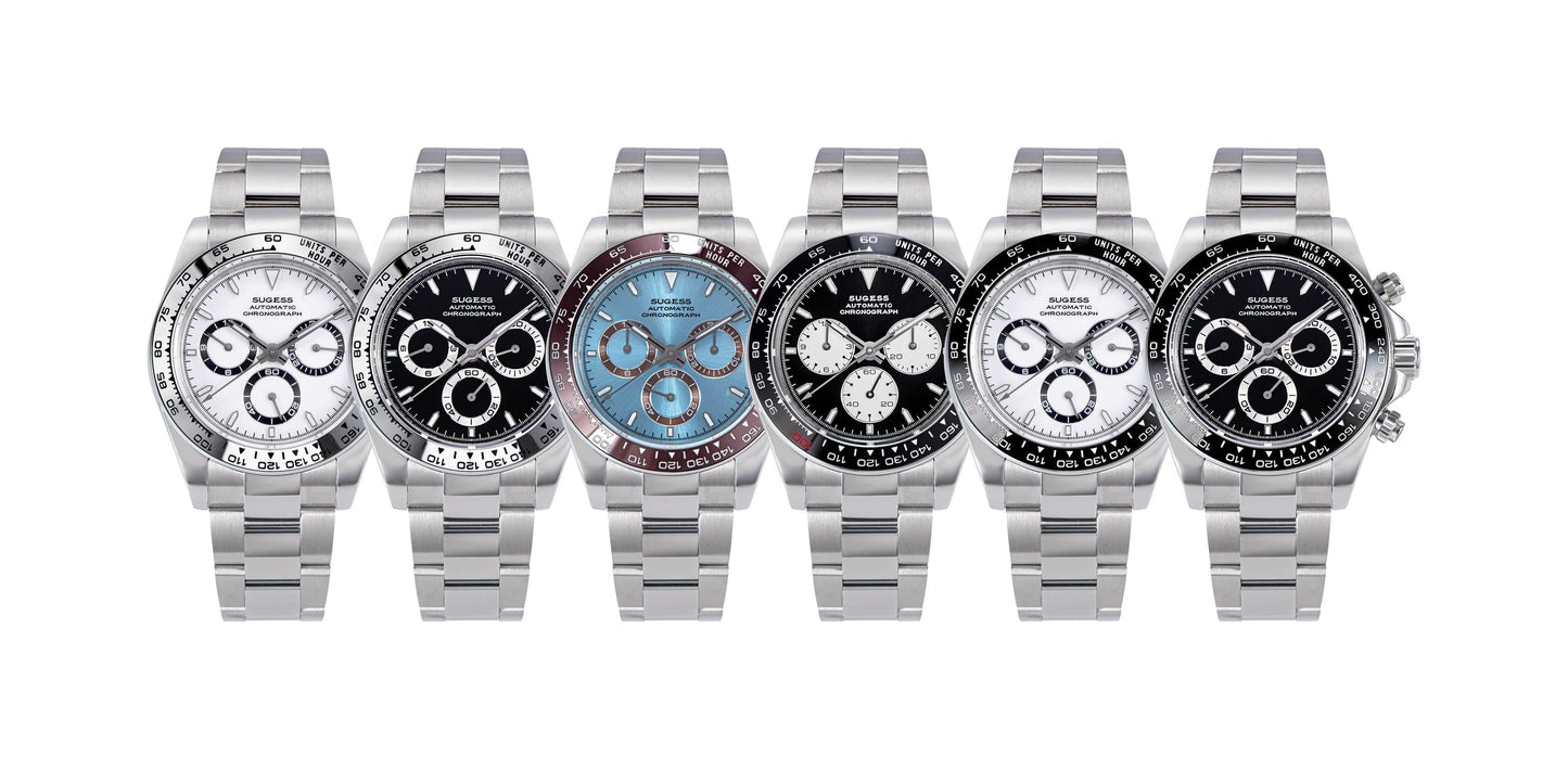 Automatic Chronograph 418-2 Ice Panda Dial Ceramic Bezel Professional