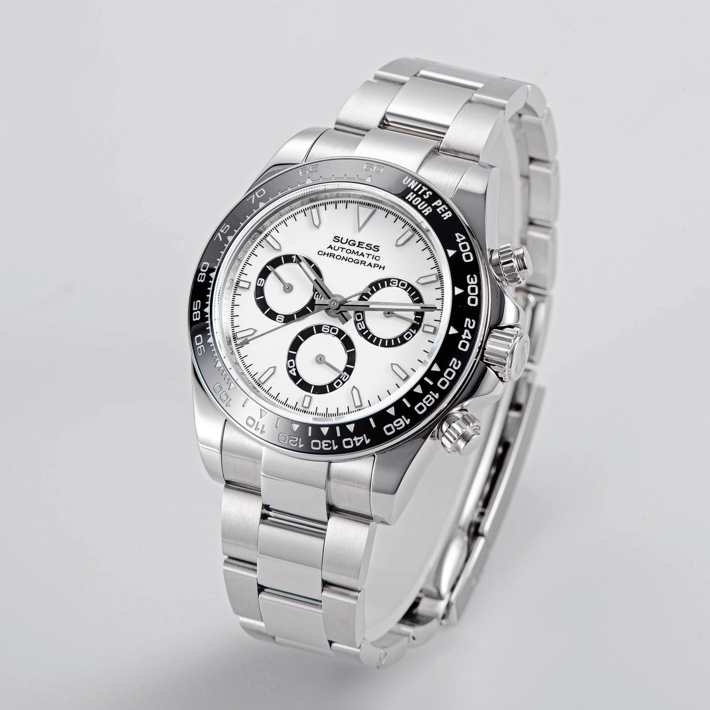 Automatic Chronograph 418-2 Black Dial Ceramic Bezel Professional