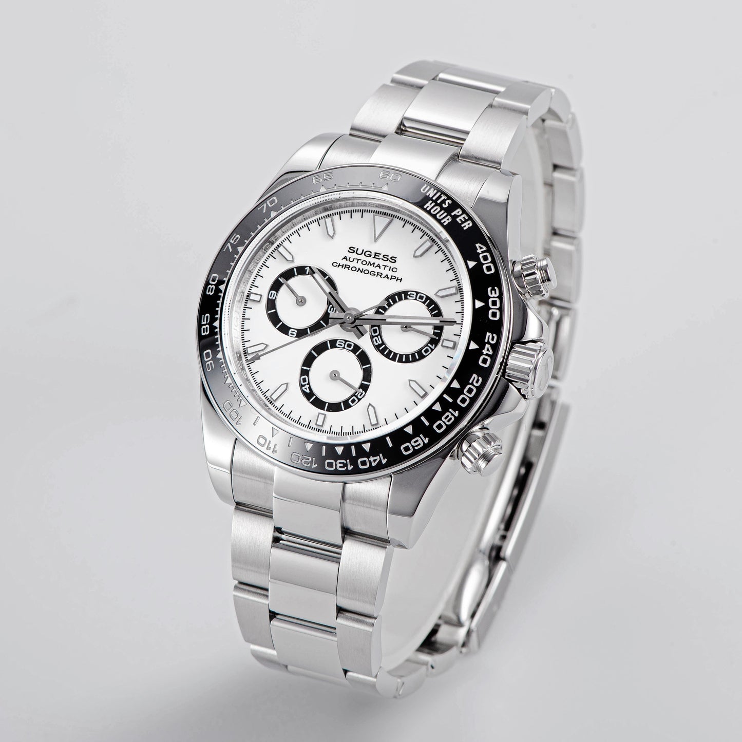 Automatic Chronograph 418-2 Ice Panda Dial Ceramic Bezel Professional