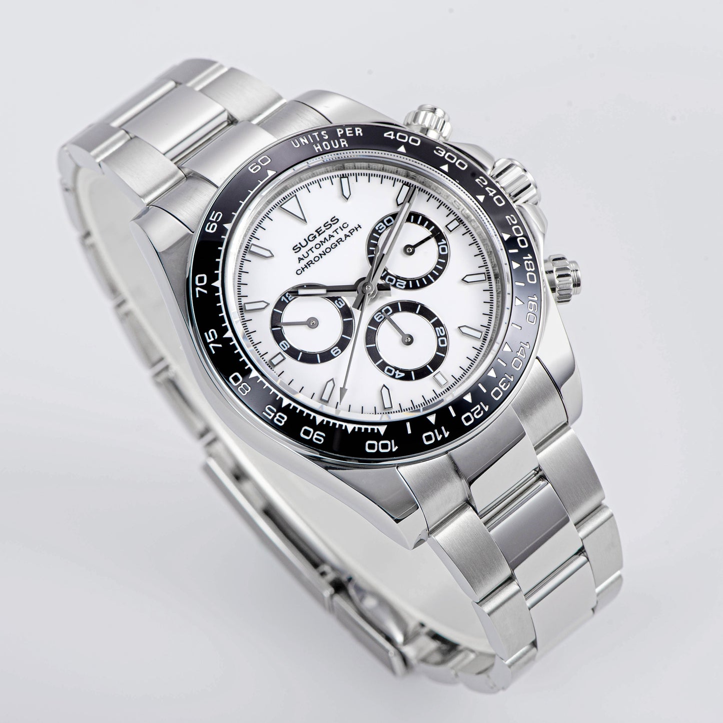 Automatic Chronograph 418-2 Black Dial Ceramic Bezel Professional