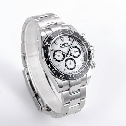 Automatic Chronograph 418-2 Black Dial Ceramic Bezel Professional