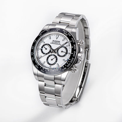 Automatic Chronograph 418-2 Ice Panda Dial Ceramic Bezel Professional