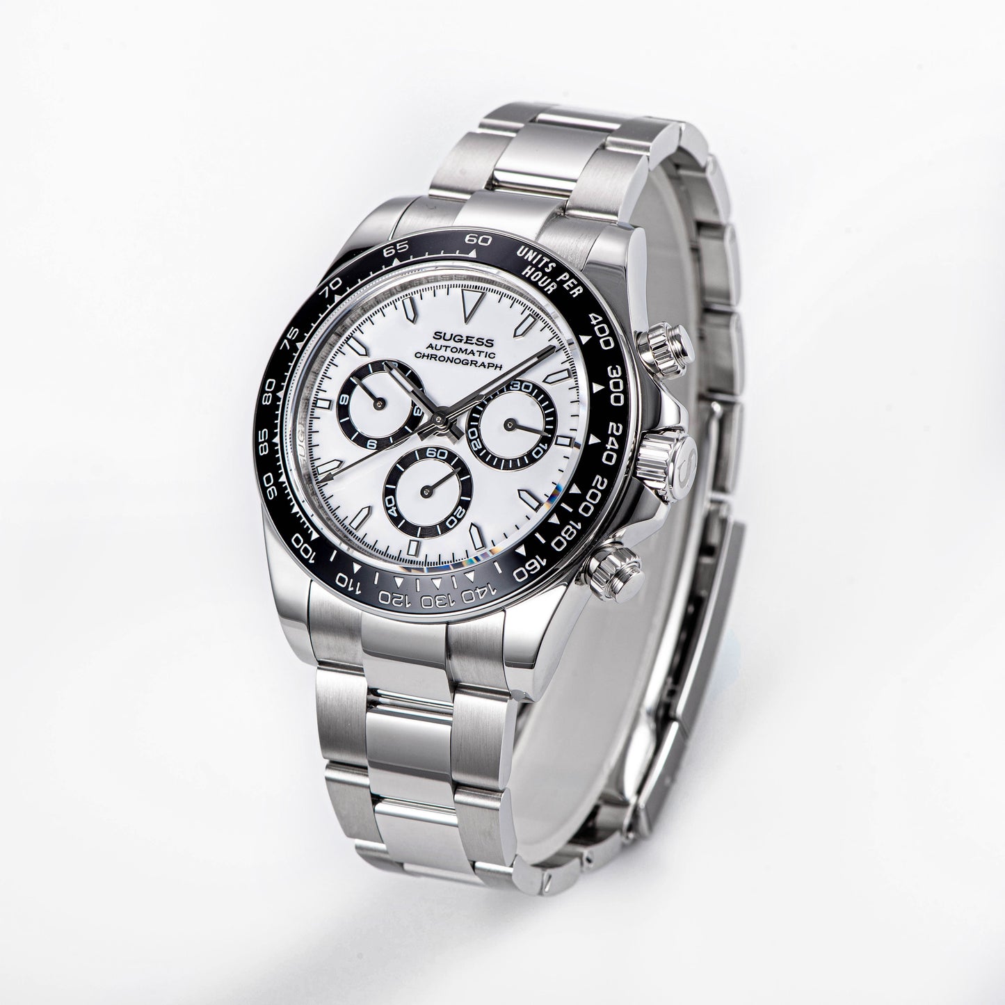 Automatic Chronograph 418-2 Black Dial Ceramic Bezel Professional