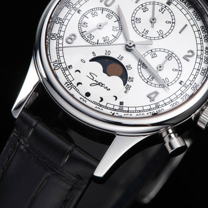 MoonPhase Master 389-2 White Dial Swan Neck Regulator