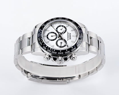 Automatic Chronograph 418-2 Ice Panda Dial Ceramic Bezel Professional