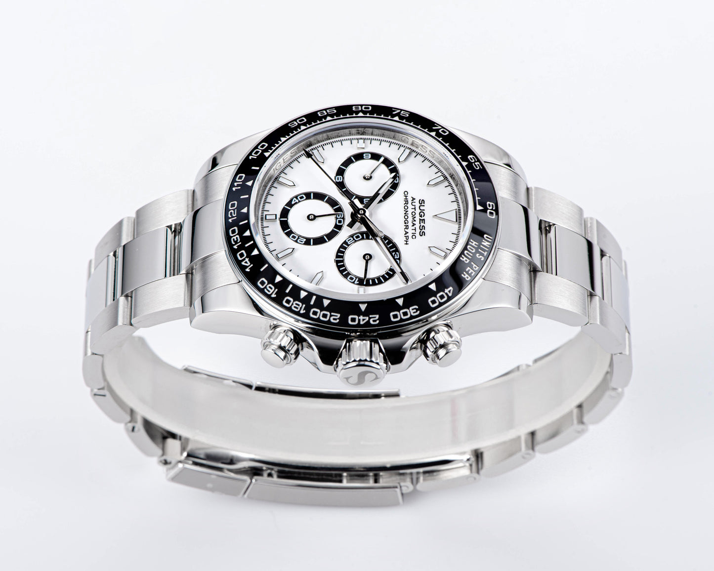 Automatic Chronograph 418-2 Black Dial Ceramic Bezel Professional