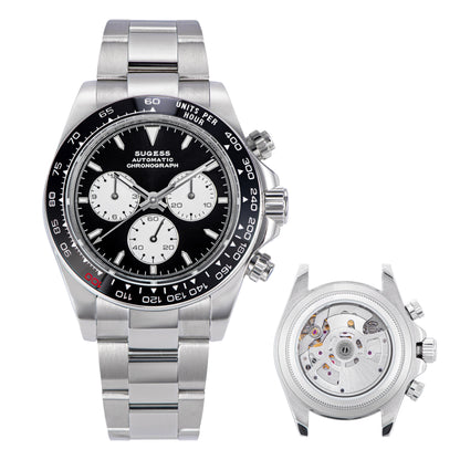 Automatic Chronograph 418-2 Ice Panda Dial Ceramic Bezel Professional