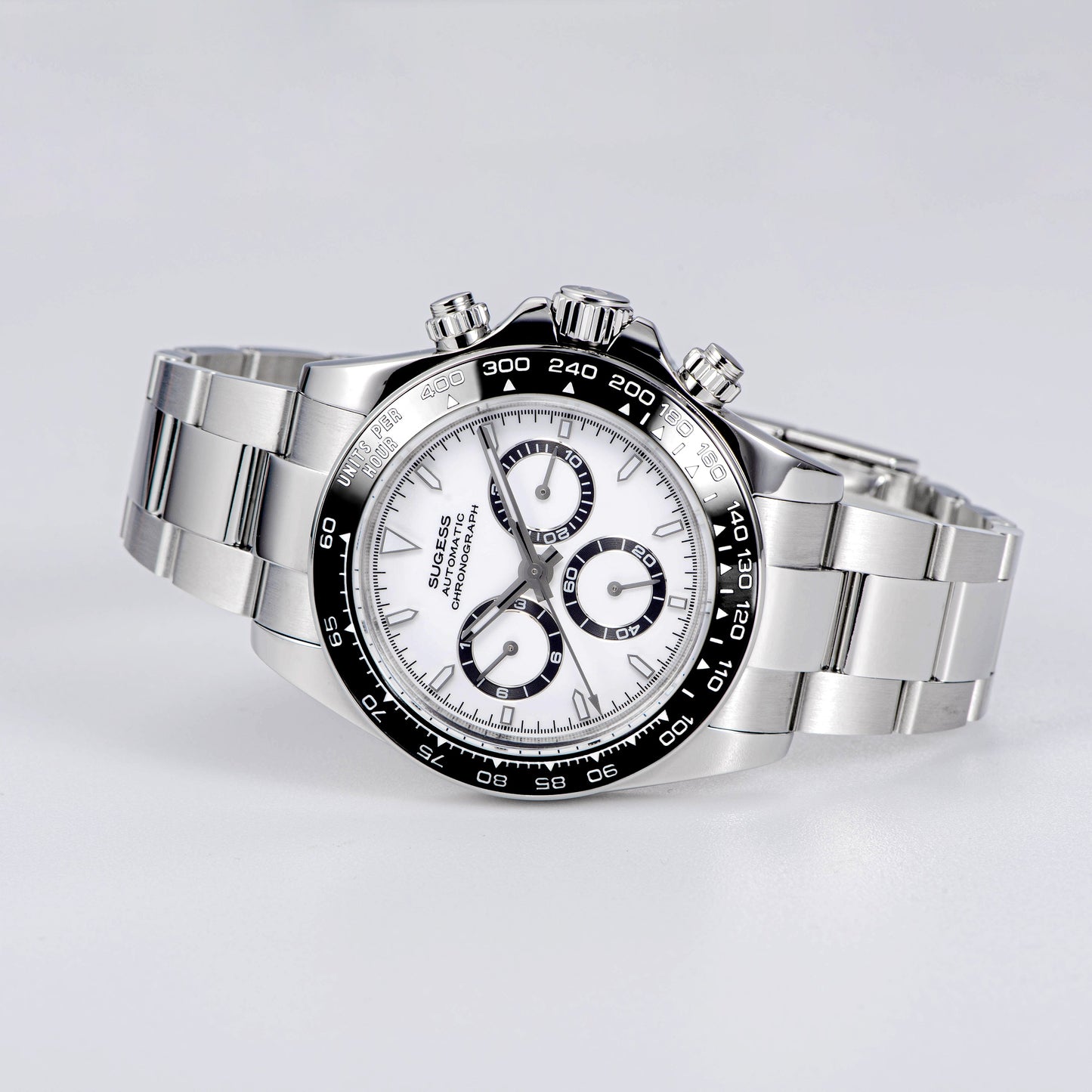 Automatic Chronograph 418-2 Black Dial Ceramic Bezel Professional