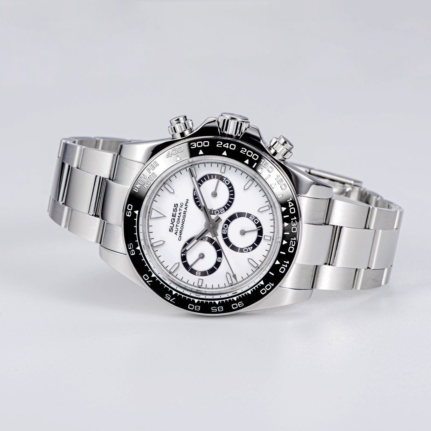 Automatic Chronograph 418-2 Ice Panda Dial Ceramic Bezel Professional