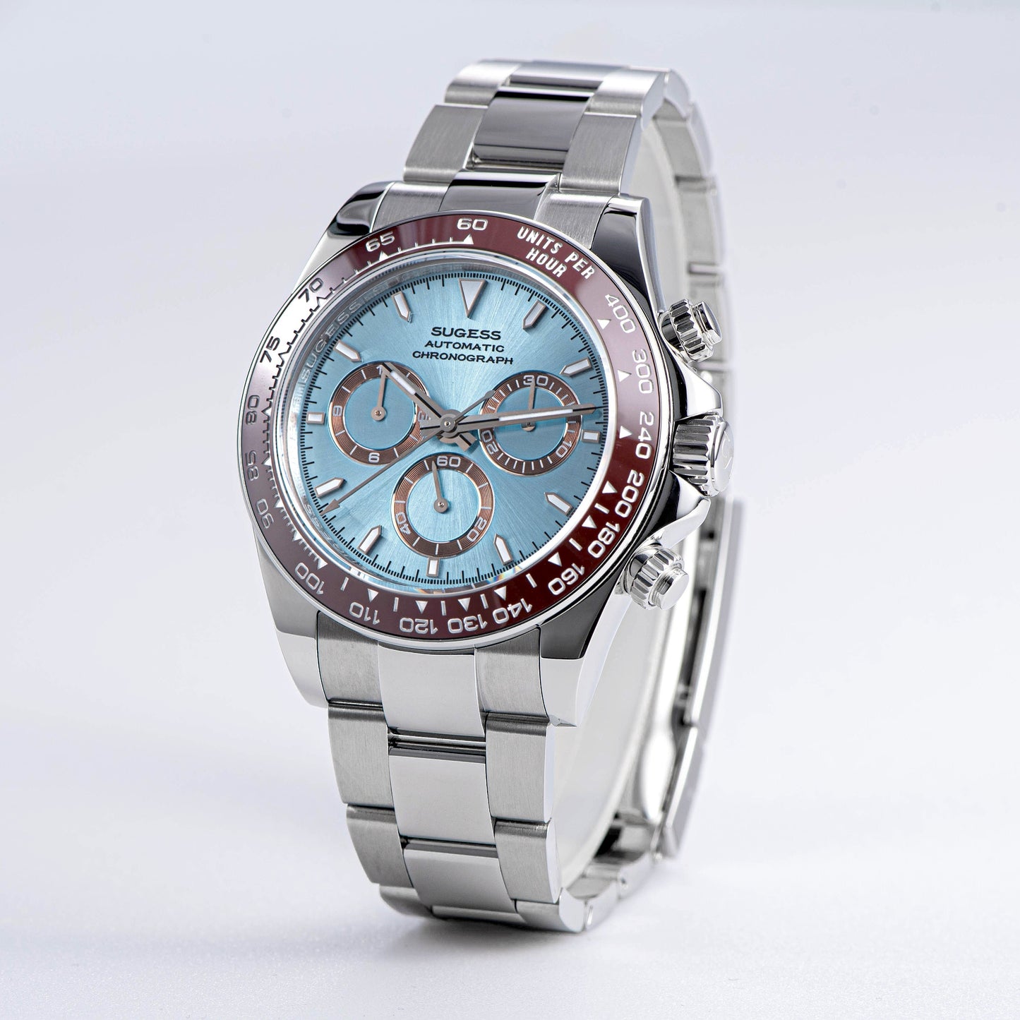 Automatic Chronograph 418-2 Ice Panda Dial Ceramic Bezel Professional