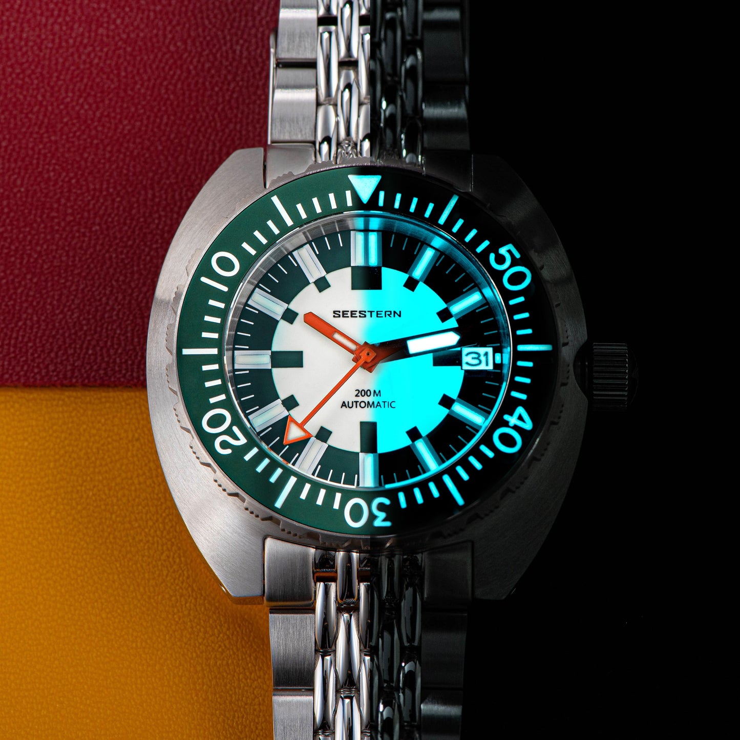 Seestern DOX12 Checker Dial Diver Luminous