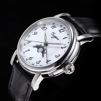 MoonPhase Master 395-2 Moon Phase Automatic Enamel Dial