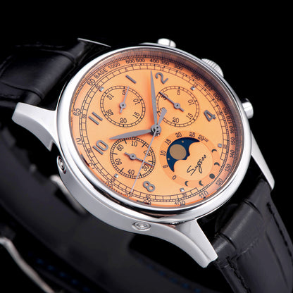 MoonPhase Master 389-2 Salmon Dial Swan Neck Regulator