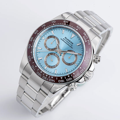 Automatic Chronograph 418-2 Ice Panda Dial Ceramic Bezel Professional