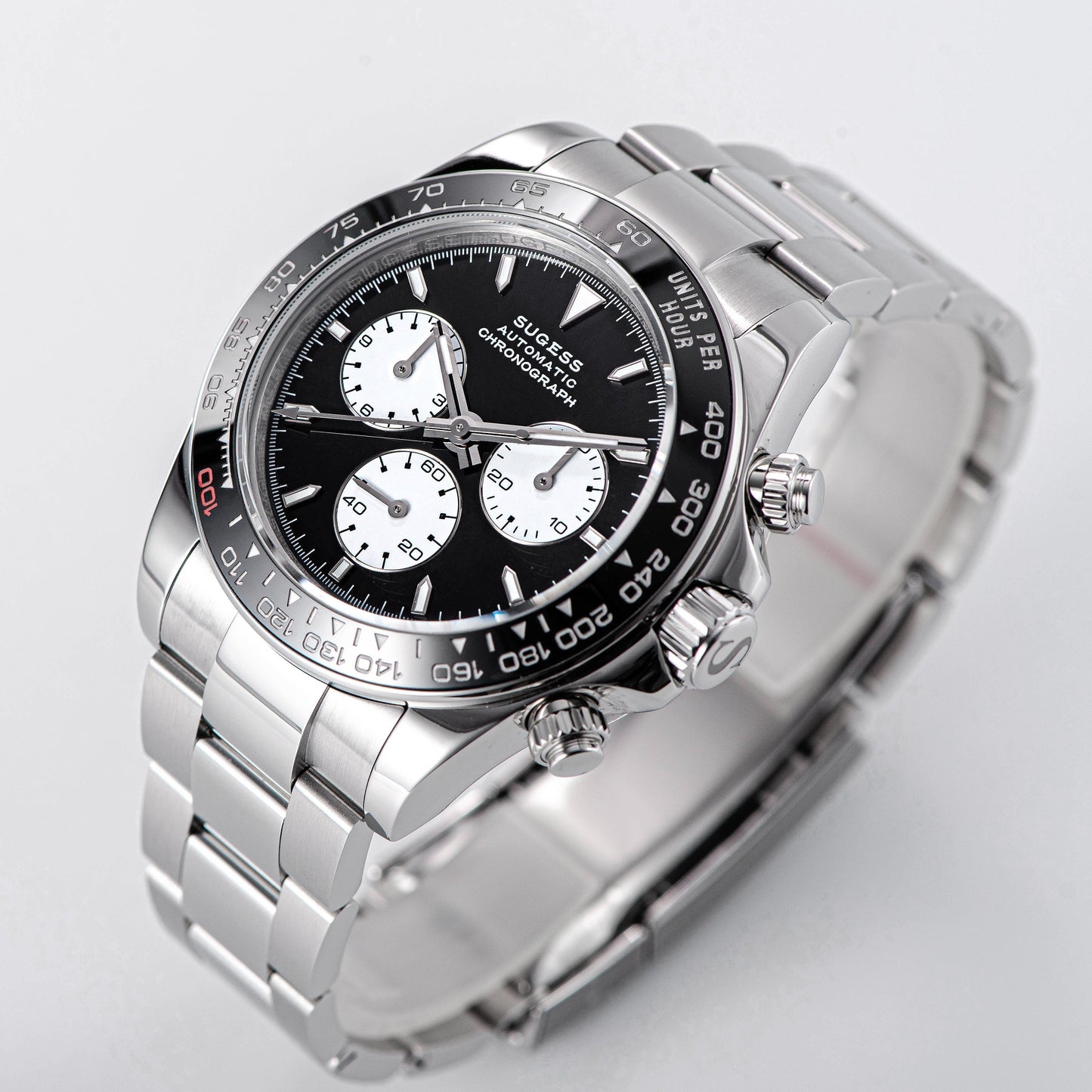 Automatic Chronograph 418-2 Ice Panda Dial Ceramic Bezel Professional