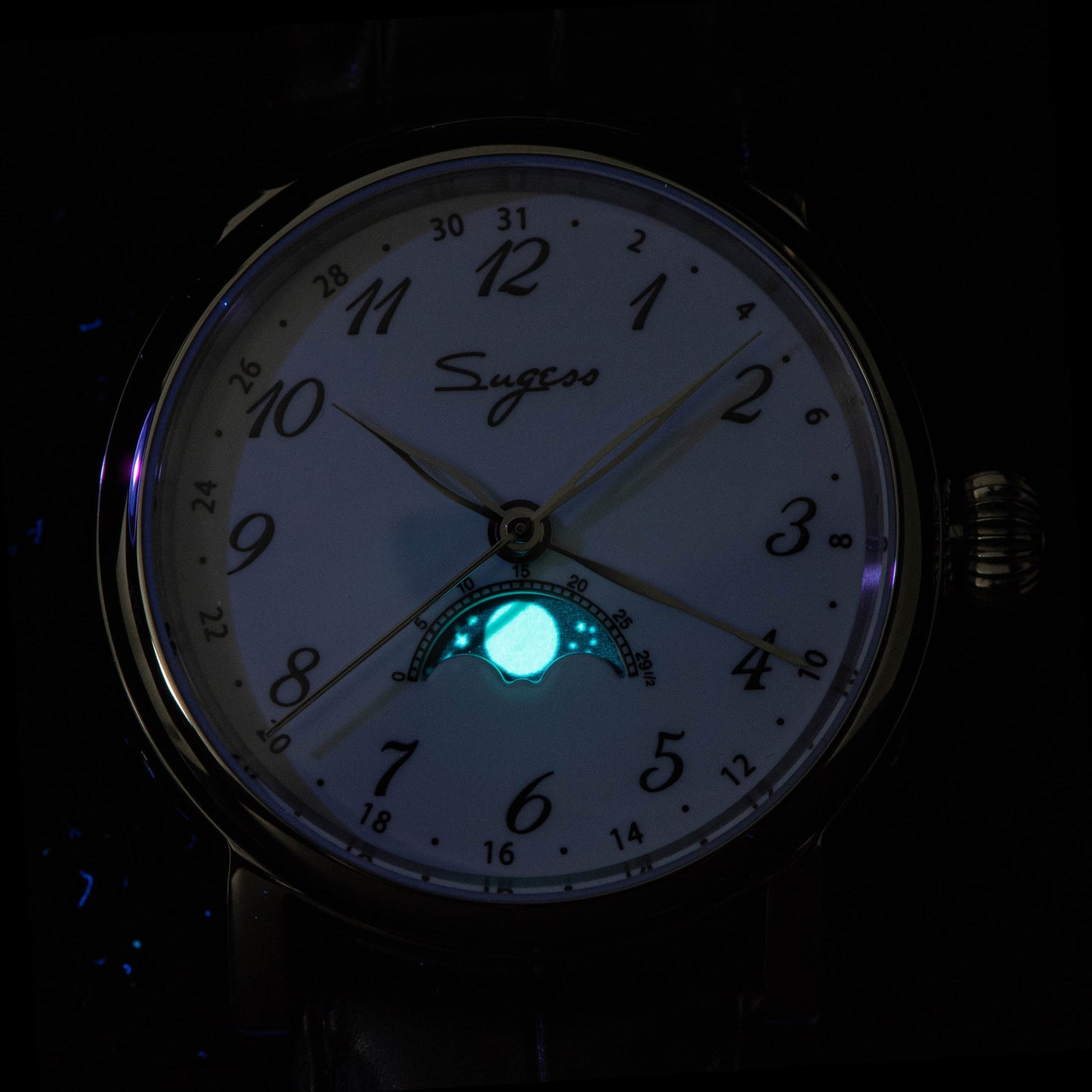 MoonPhase Master 395-2 Moon Phase Automatic Enamel Dial