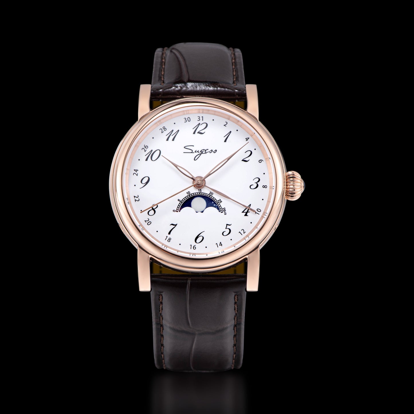 MoonPhase Master 395-2 Moon Phase Automatic Enamel Dial