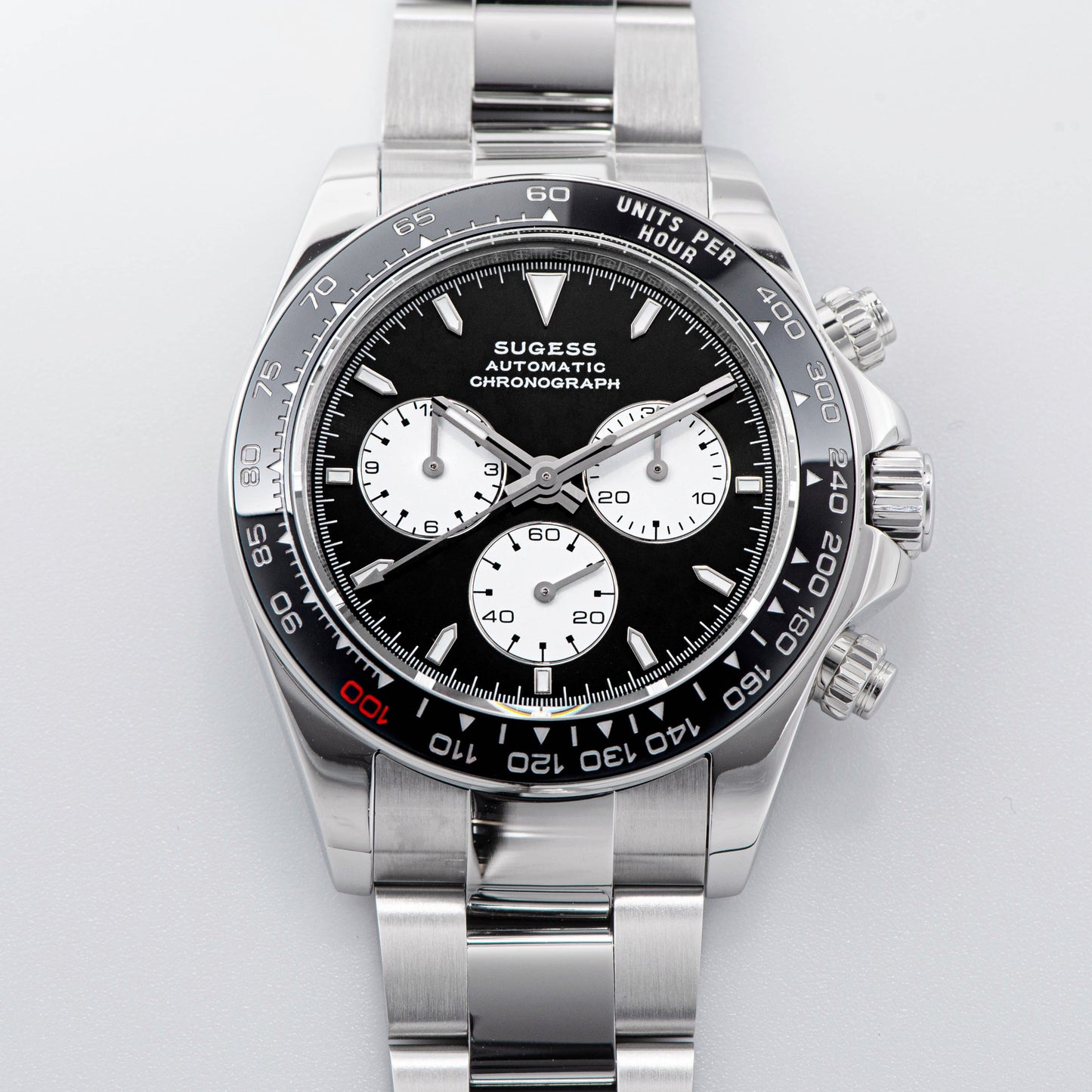 Automatic Chronograph 418-2 Black Dial Ceramic Bezel Professional