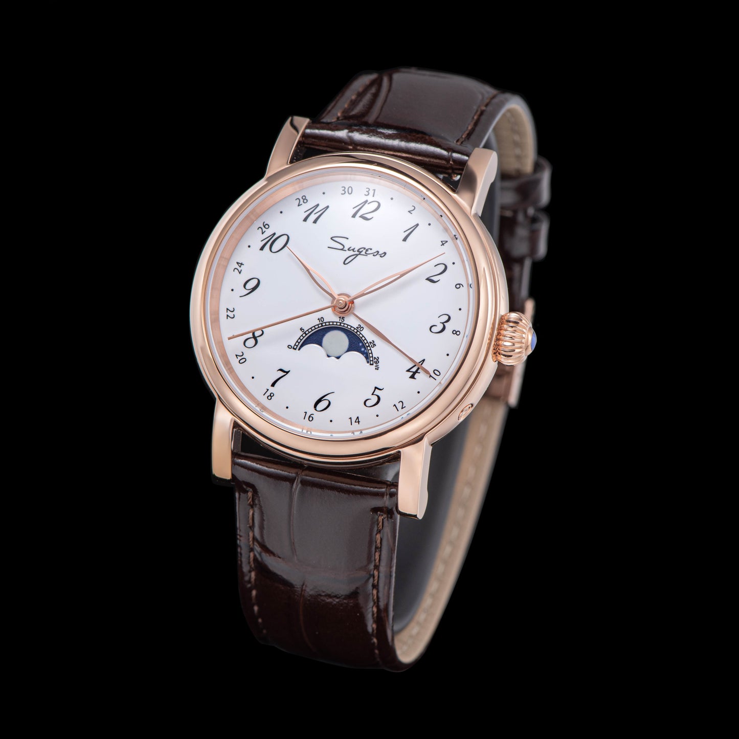 MoonPhase Master 395-2 Moon Phase Automatic Enamel Dial