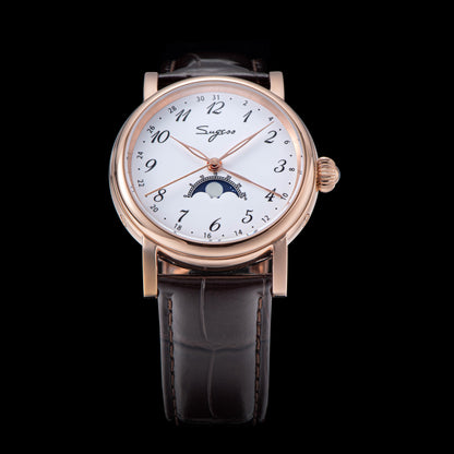 MoonPhase Master 395-2 Moon Phase Automatic Enamel Dial