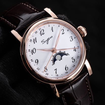 MoonPhase Master 395-2 Moon Phase Automatic Enamel Dial