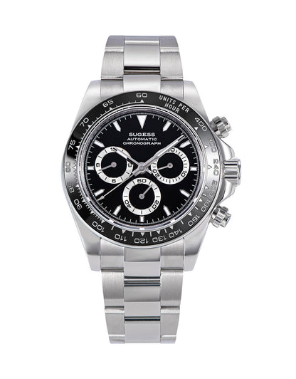 Automatic Chronograph 418-2 Black Dial Ceramic Bezel Professional