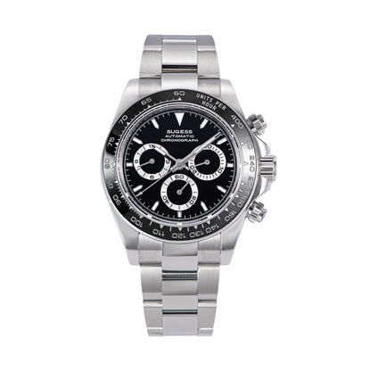 Automatic Chronograph 418-2 Black Dial Ceramic Bezel Professional