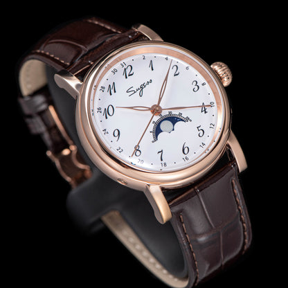 MoonPhase Master 395-2 Moon Phase Automatic Enamel Dial