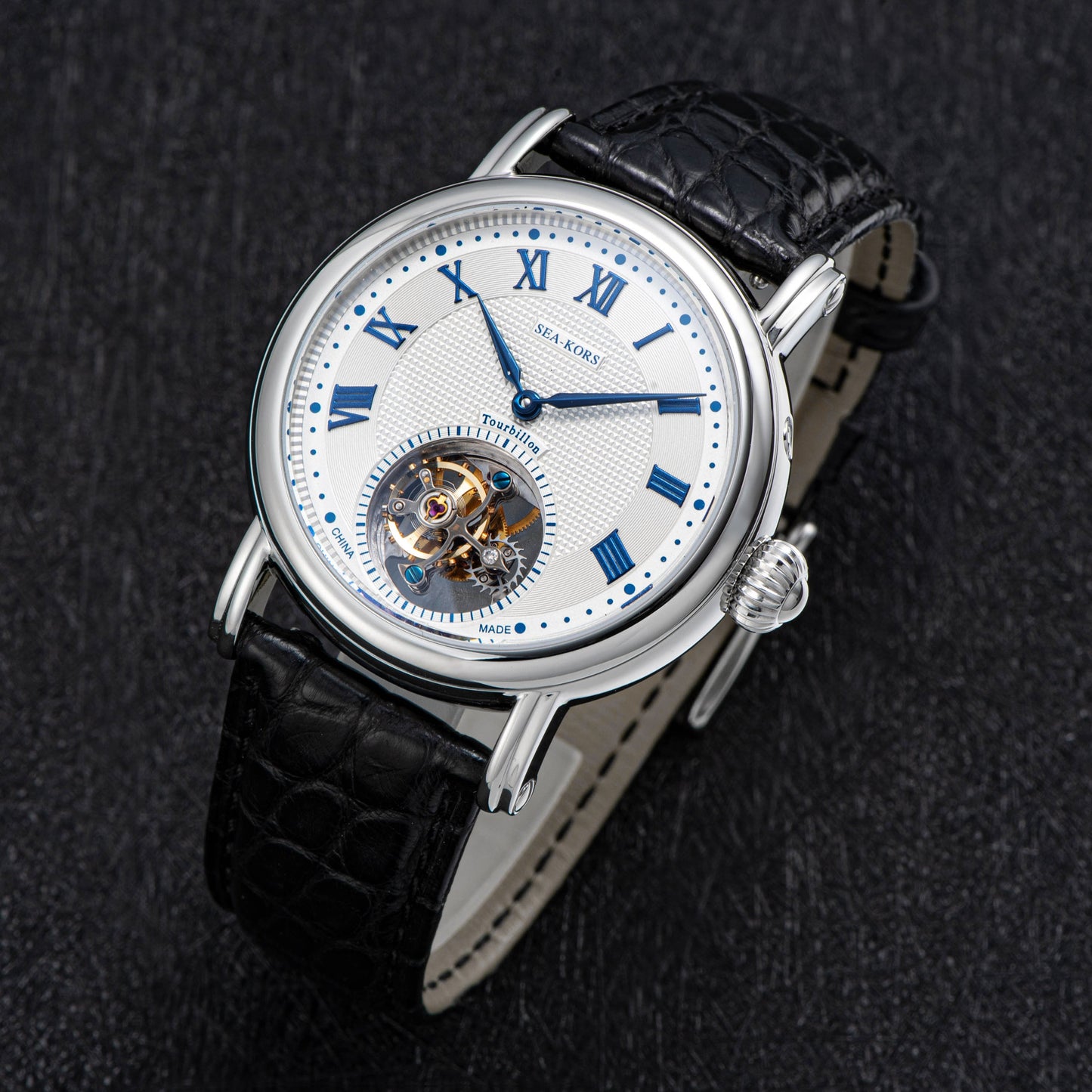 Seakors Tourbillon SE8002SW Blue Indexes Automatic