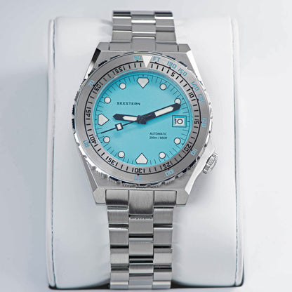 Seestern Vintage 407 600T Light Blue Dial Ceramic Bezel