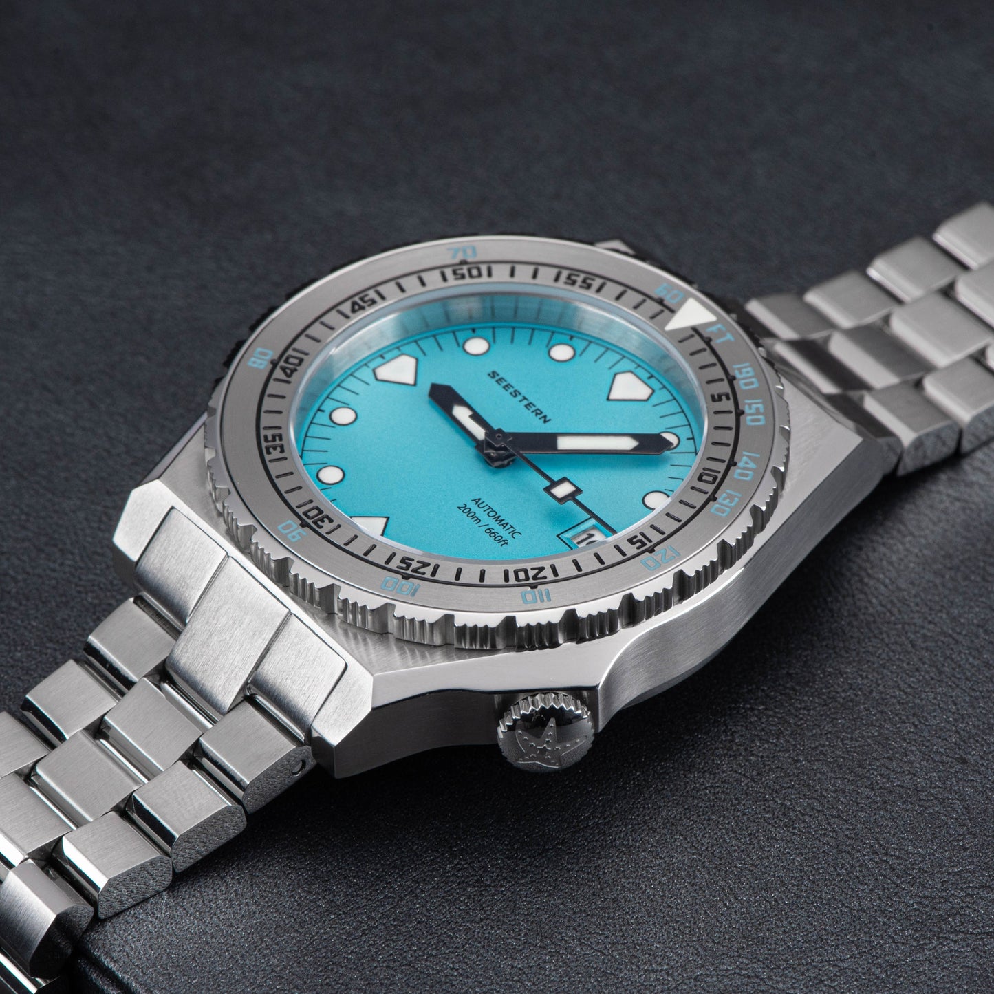 Seestern Vintage 407 600T Light Blue Dial Ceramic Bezel