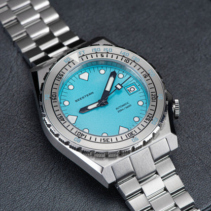 Seestern Vintage 407 600T Light Blue Dial Ceramic Bezel