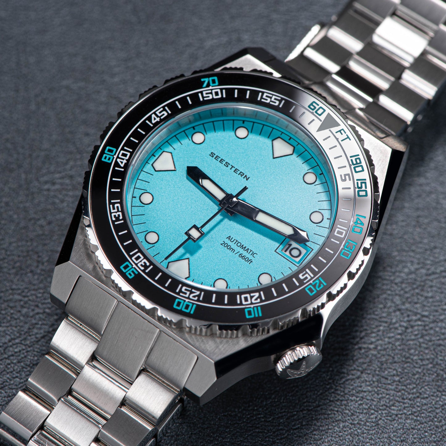 Seestern Vintage 407 600T Light Blue Dial Ceramic Bezel