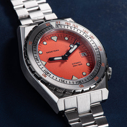 Seestern Vintage 407 600T Orange Dial Ceramic Bezel