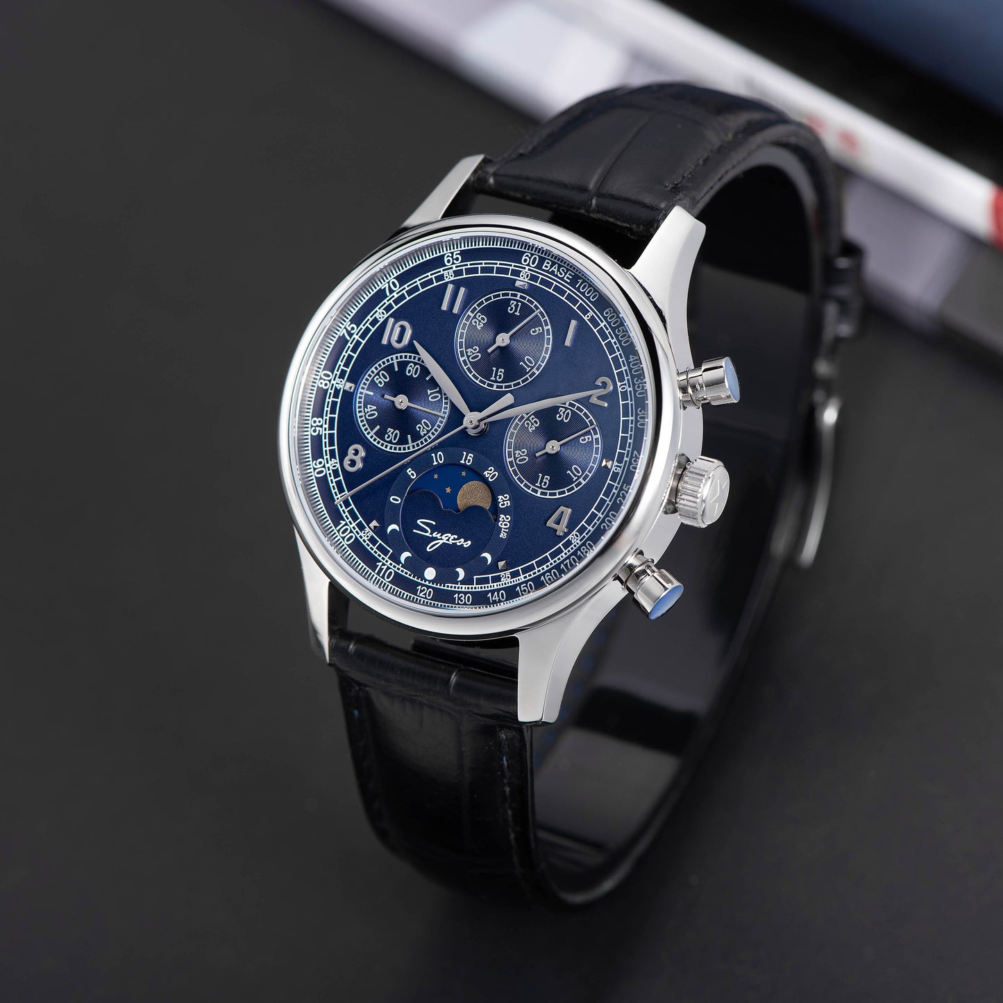 MoonPhase Master 389-2 Deep Blue Swan Neck Regulator