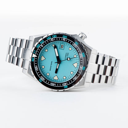 Seestern Vintage 407 600T Light Blue Dial Ceramic Bezel