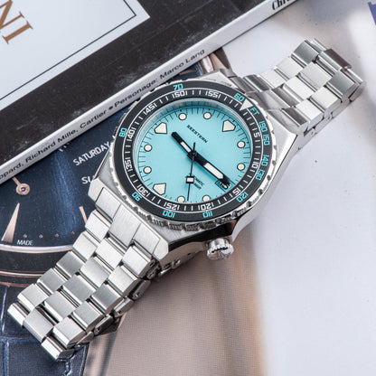 Seestern Vintage 407 600T Light Blue Dial Ceramic Bezel