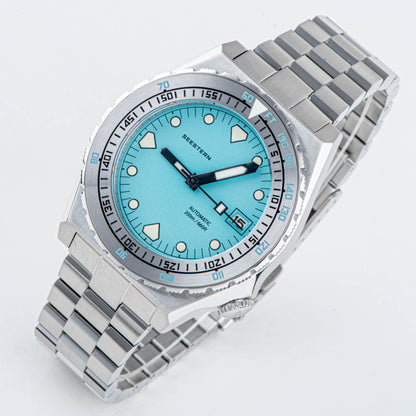 Seestern Vintage 407 600T Light Blue Dial Ceramic Bezel