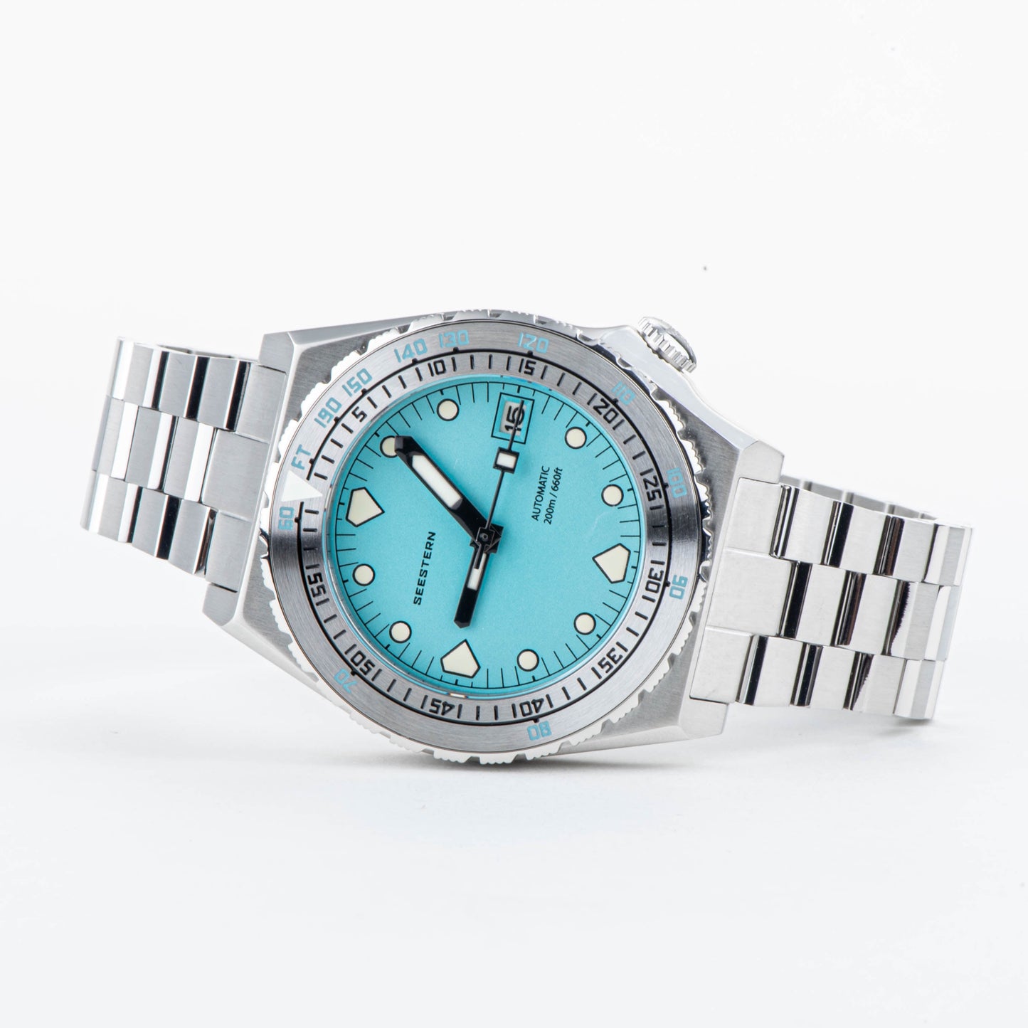 Seestern Vintage 407 600T Light Blue Dial Ceramic Bezel