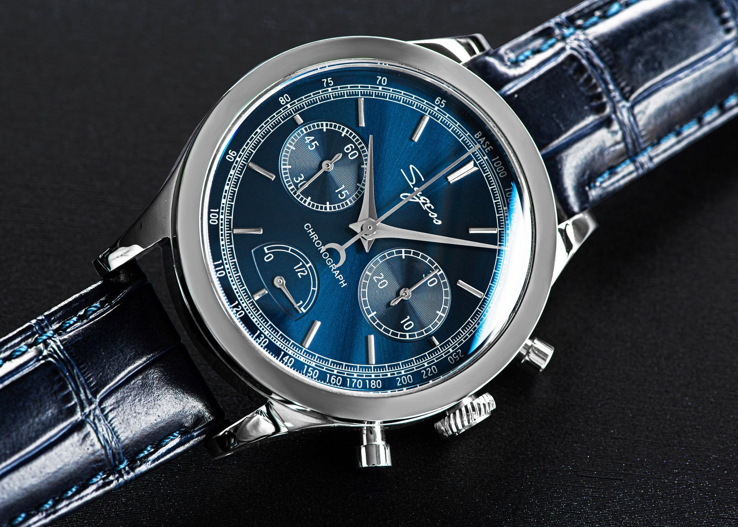 Chrono Master 438 Deep Blue Dial Power Reserve Indicator