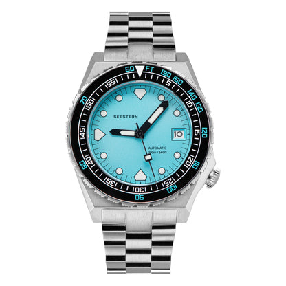 Seestern Vintage 407 600T Light Blue Dial Ceramic Bezel